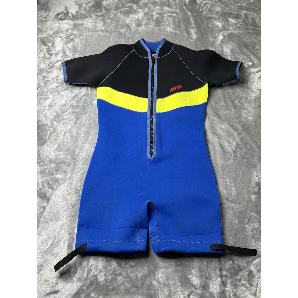 Avid Wetsuit Adult Size Large Shorty Black Blue Surf Dive 2mm
